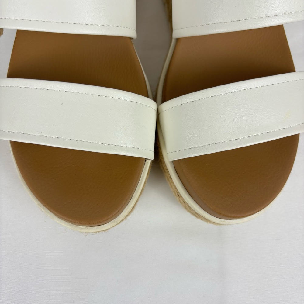 MIA Platform Espadrille Sandals Buckle Casual Slip On Slides White Size 7 - Picture 6 of 15